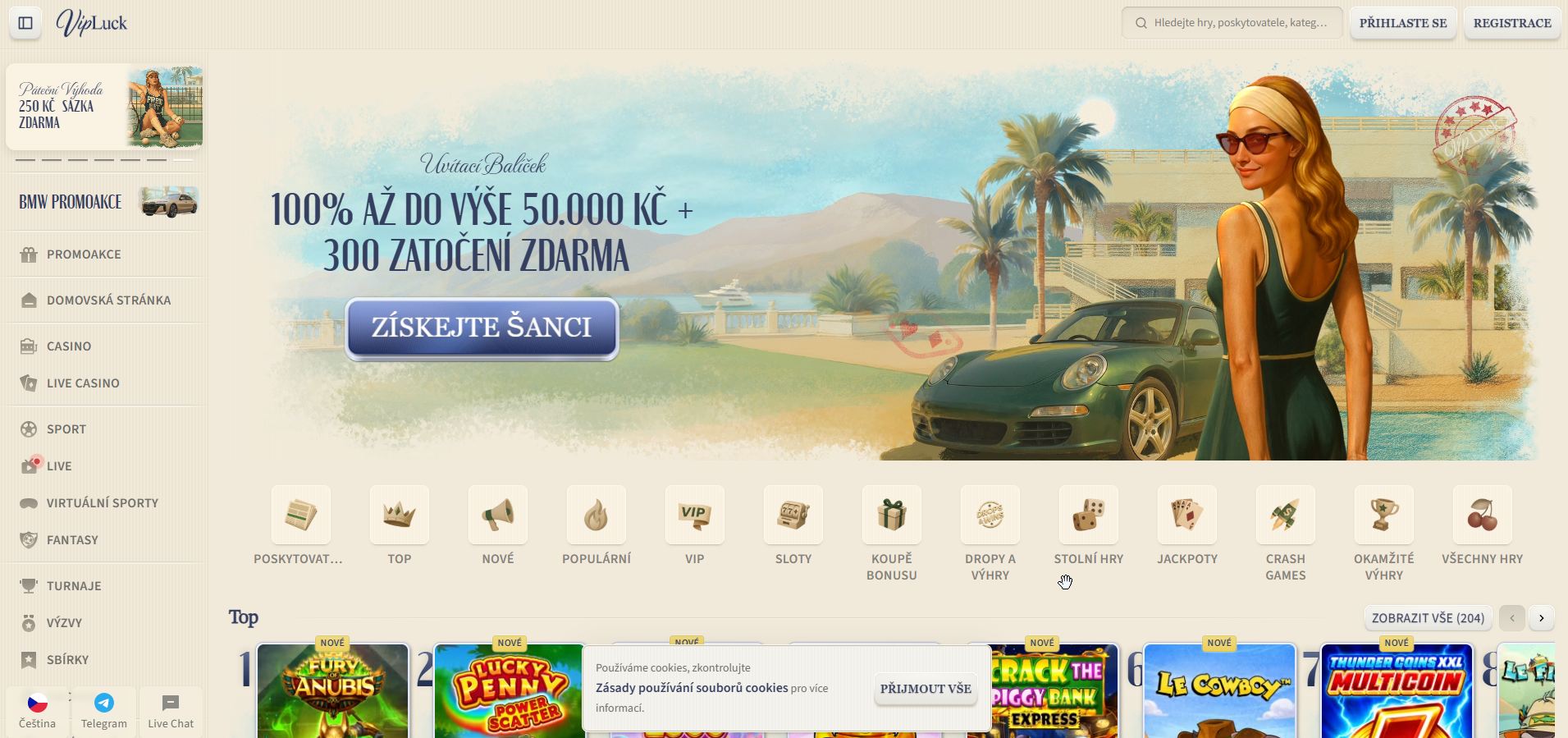 Privátní plážová kabana s komorníkem a šampaňským ve ledu: VipLuck vějí bílými závěsy v mořském vánku, kde se ovoce krájí na zlatých mísách a výhled na tyrkysovou vodu je součástí sázky